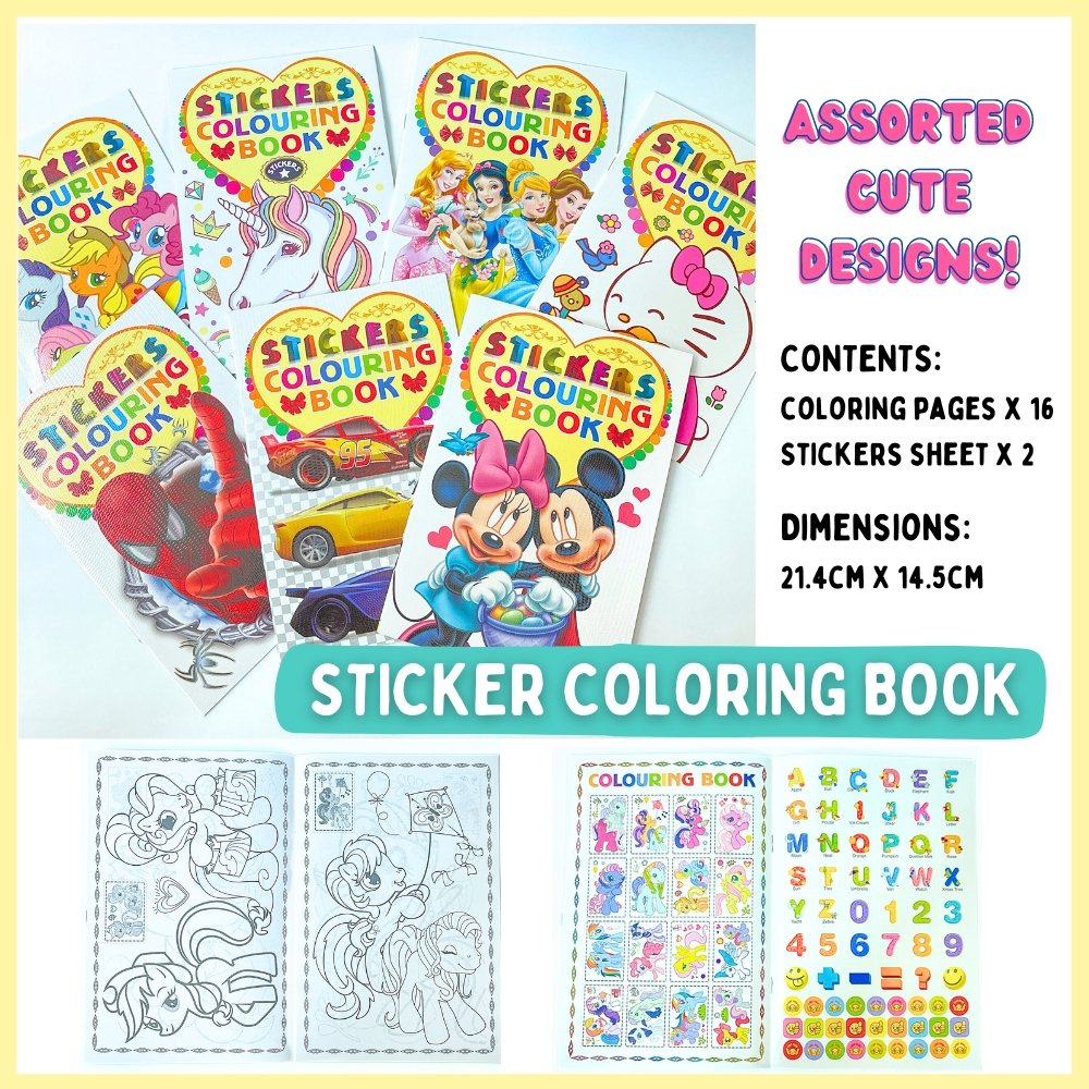sticker colouring book
