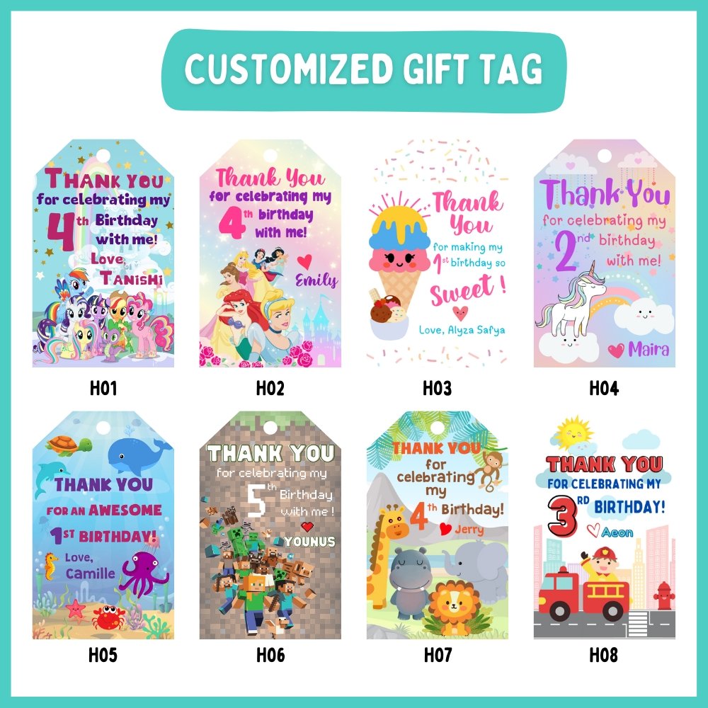 Customised gift tag
