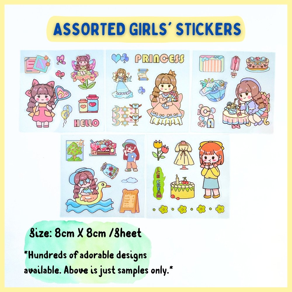Cute Girls Sticker Sheets