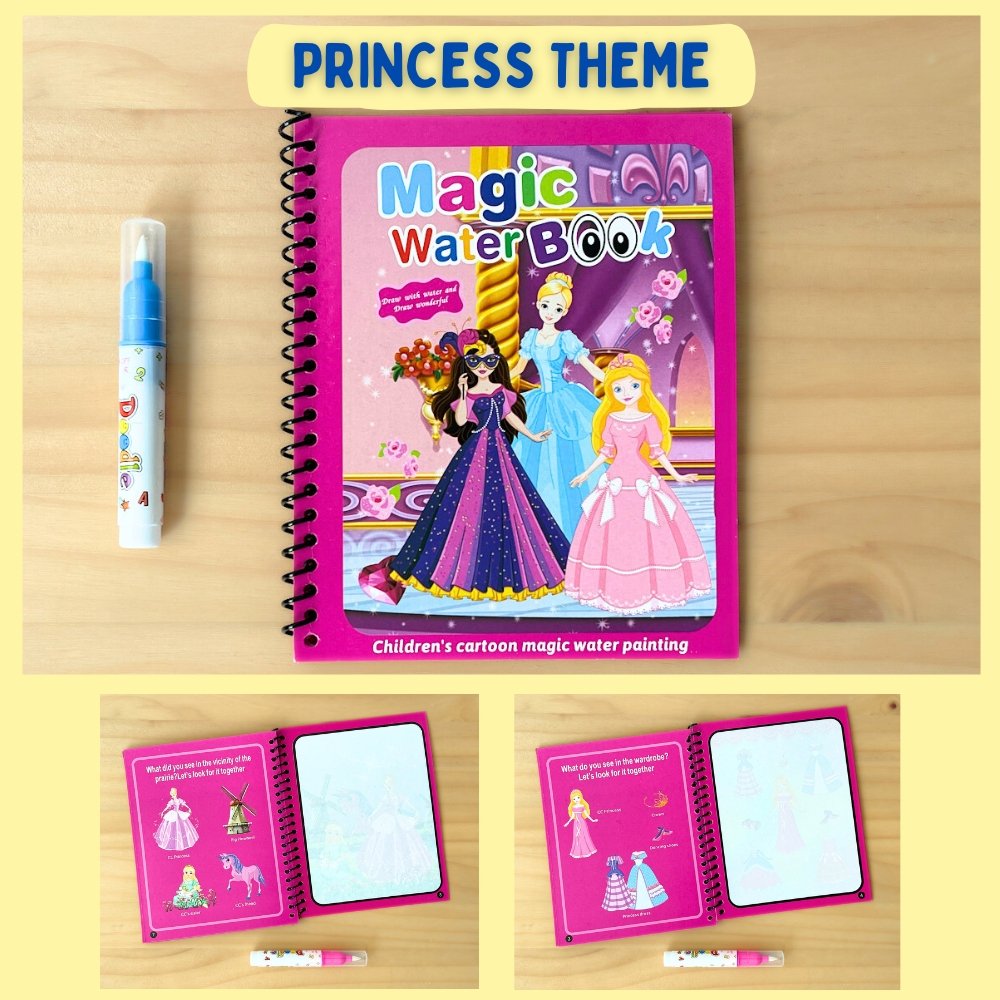 princess water colouring book