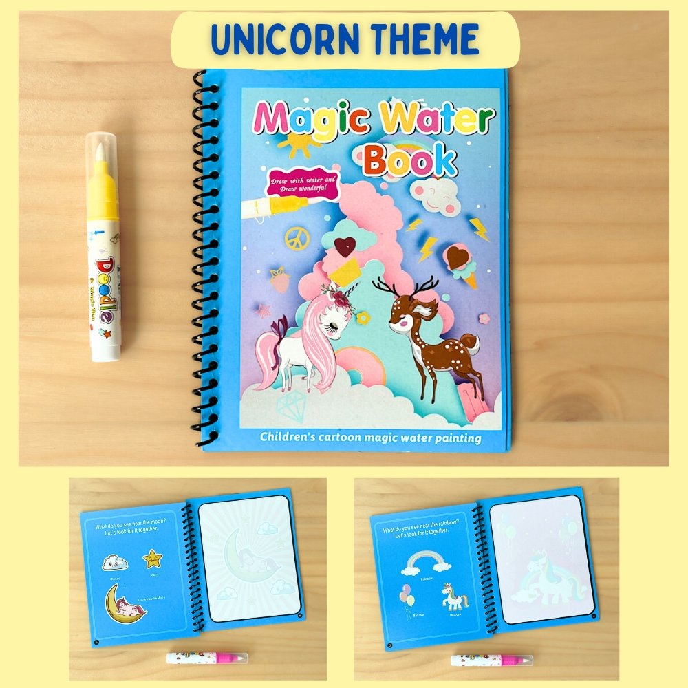 unicorn water colouring book
