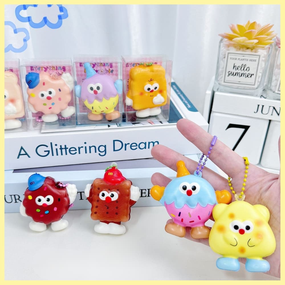Party Cookie Squishy Keychain