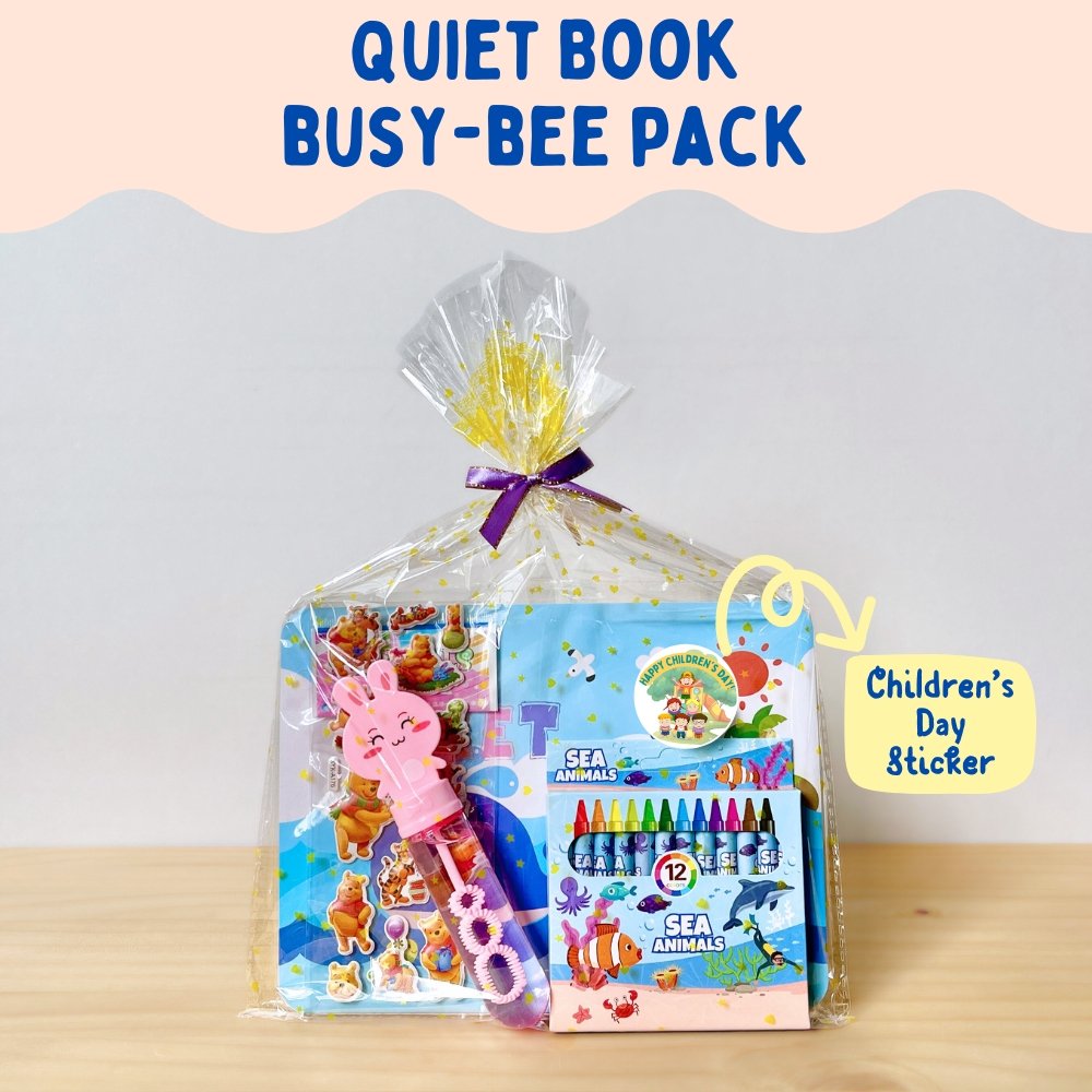 Quiet book busy bee kids with children,s day sticker