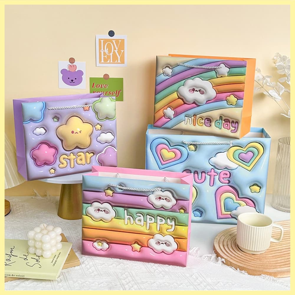Stars & Rainbow Paper Bag (with Gift Tag Options)
