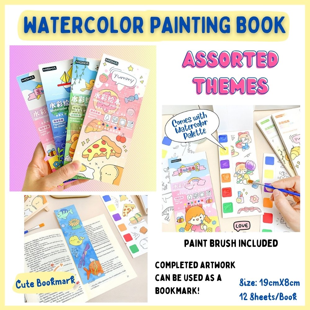 Watercolour Painting Book with assorted themes