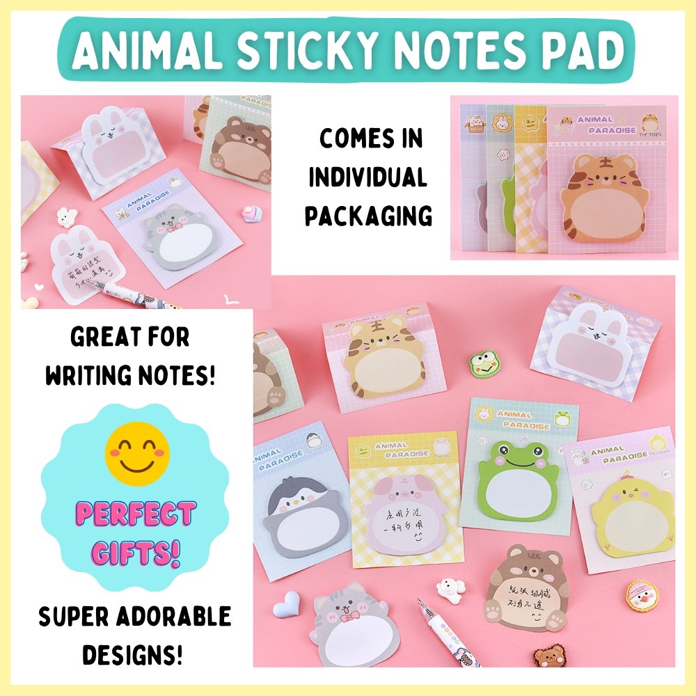 cute animal sticky notes pads