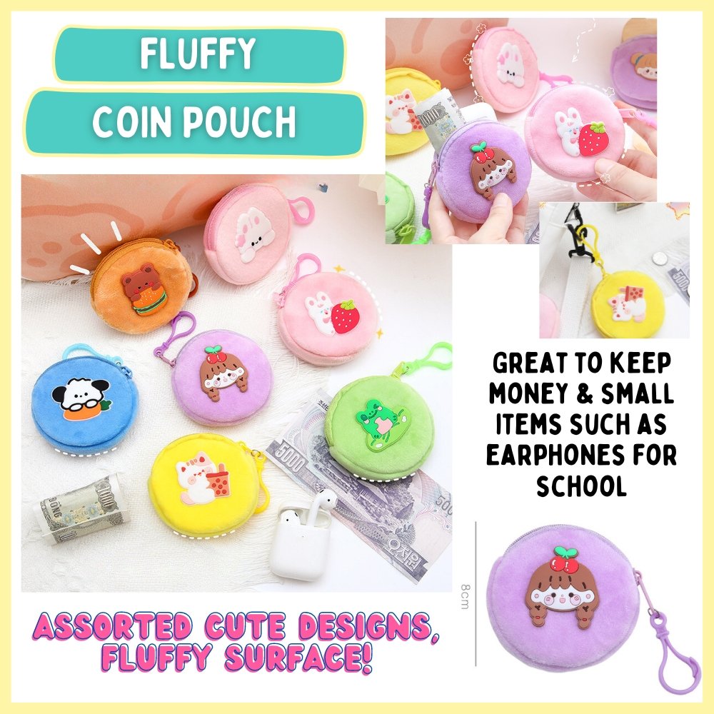 cute fluffy coin pouchs