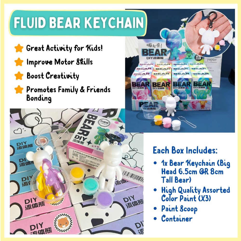 fluid bear keychain painting kit