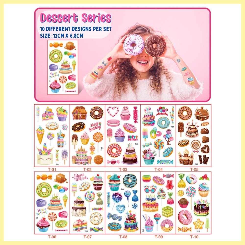 temporary dessert stickers