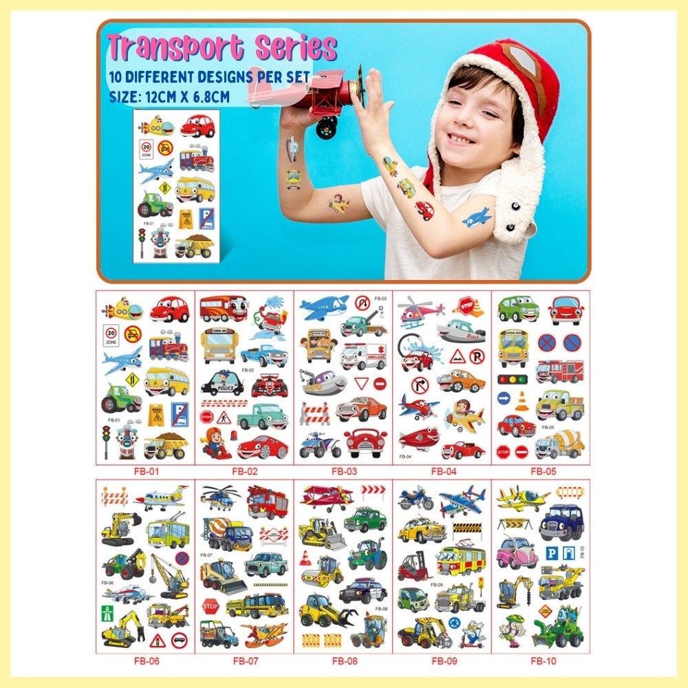 Transport series stickers tattoo