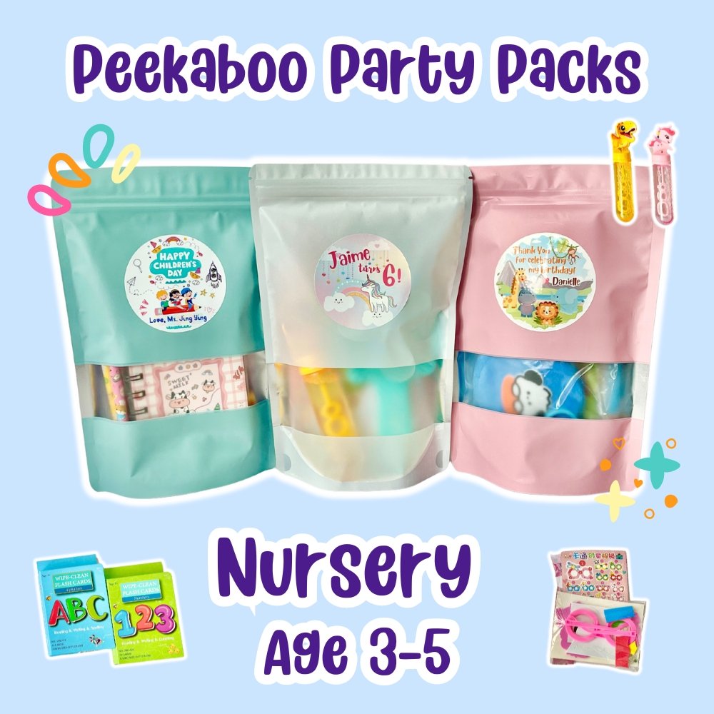 peekaboo party packs for nursery kids