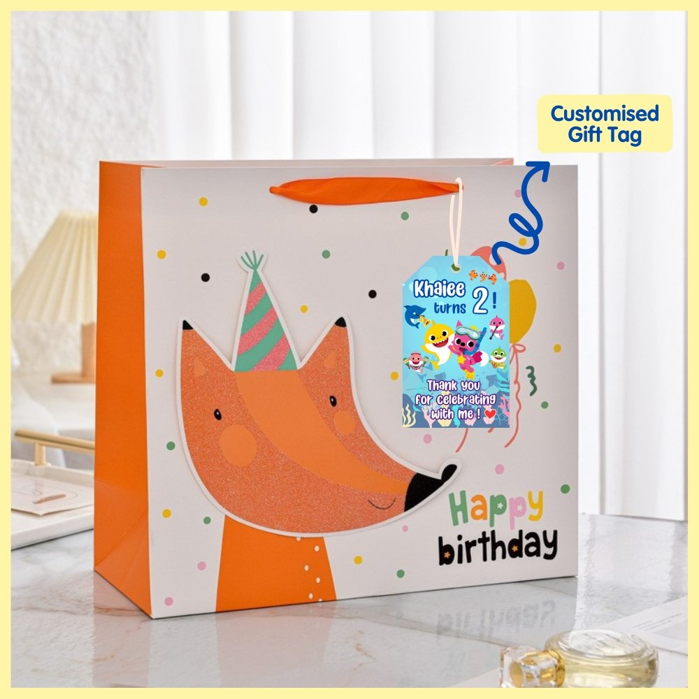 Customised gift tag for birthday bag
