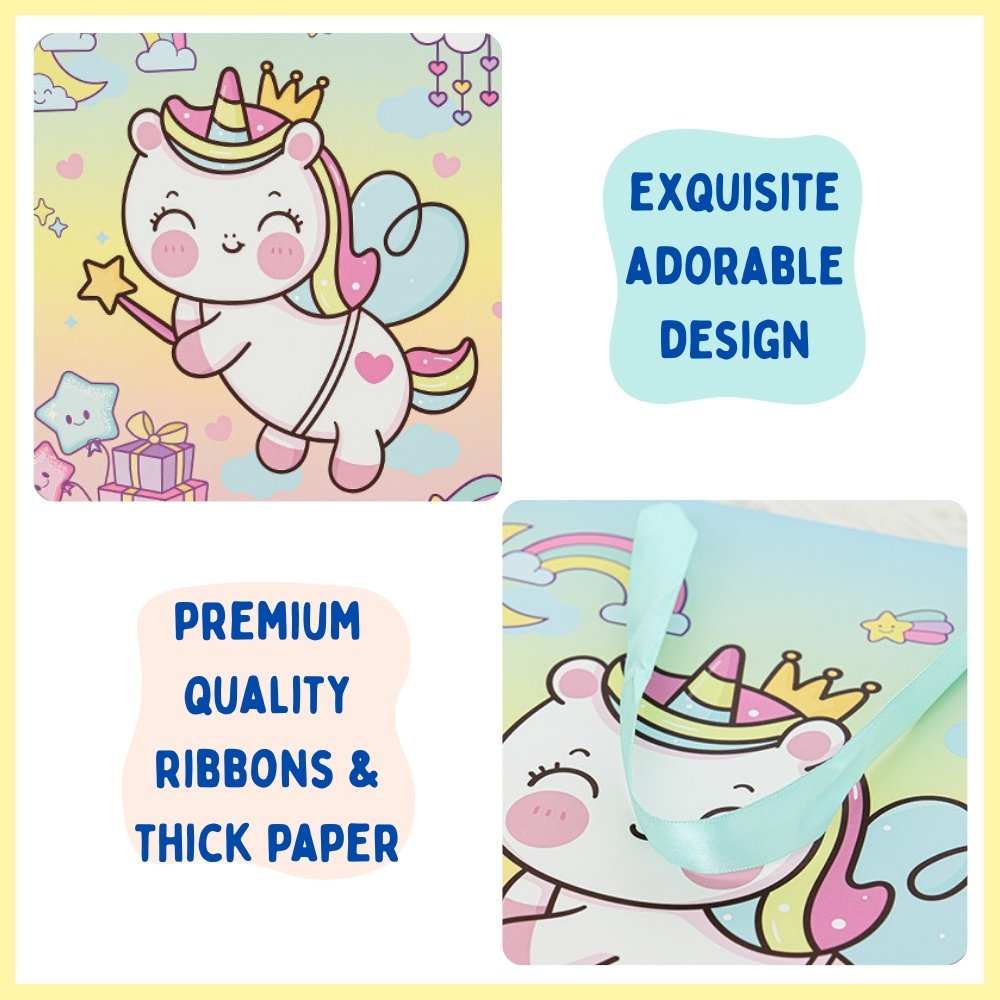 unicorn ribbons paper bag