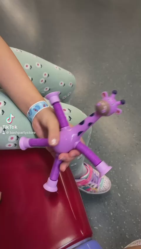 Wacky Fidget Giraffe Pop Tube LED Light Toy Video