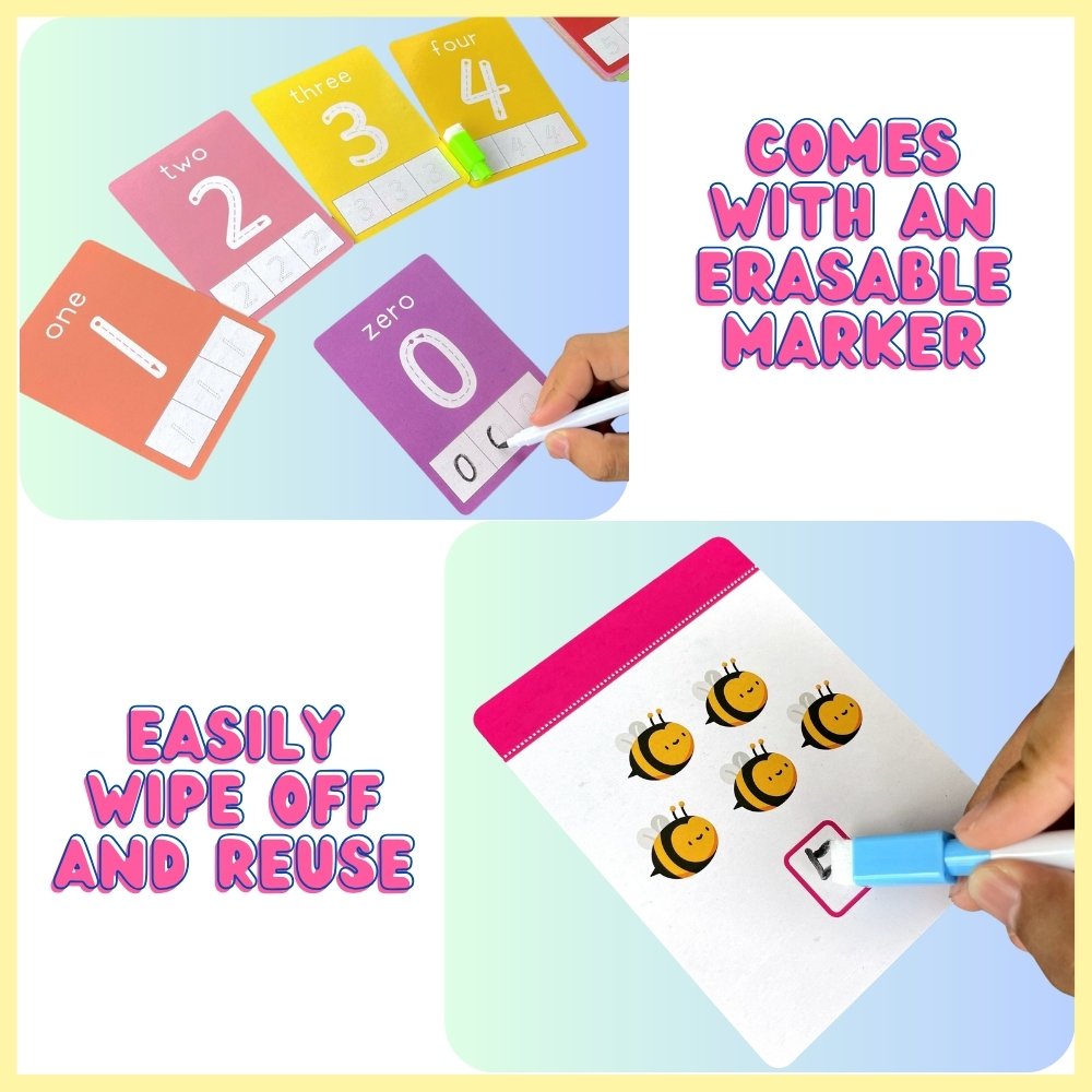wipe clean flash cards with erasable marker