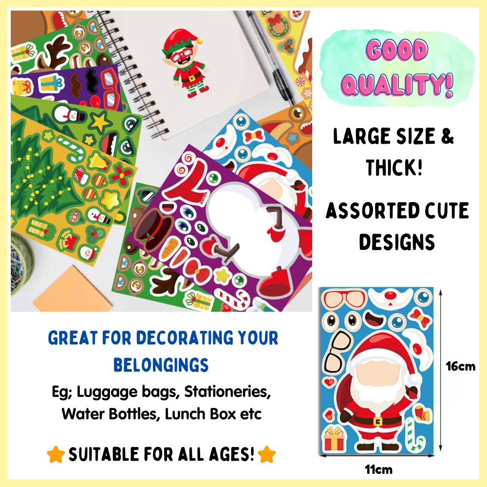 xmas stickers face changing