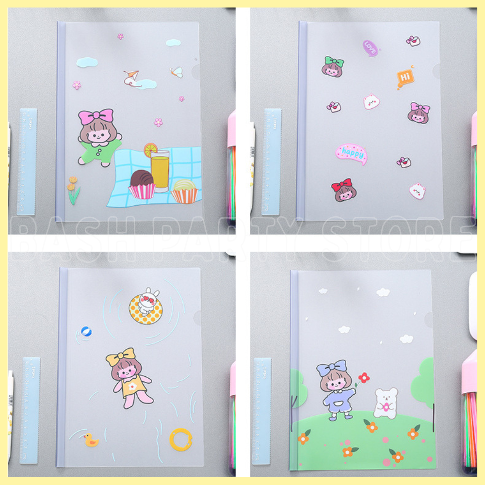 Cute Girl A4 Clip File (Set of 12)