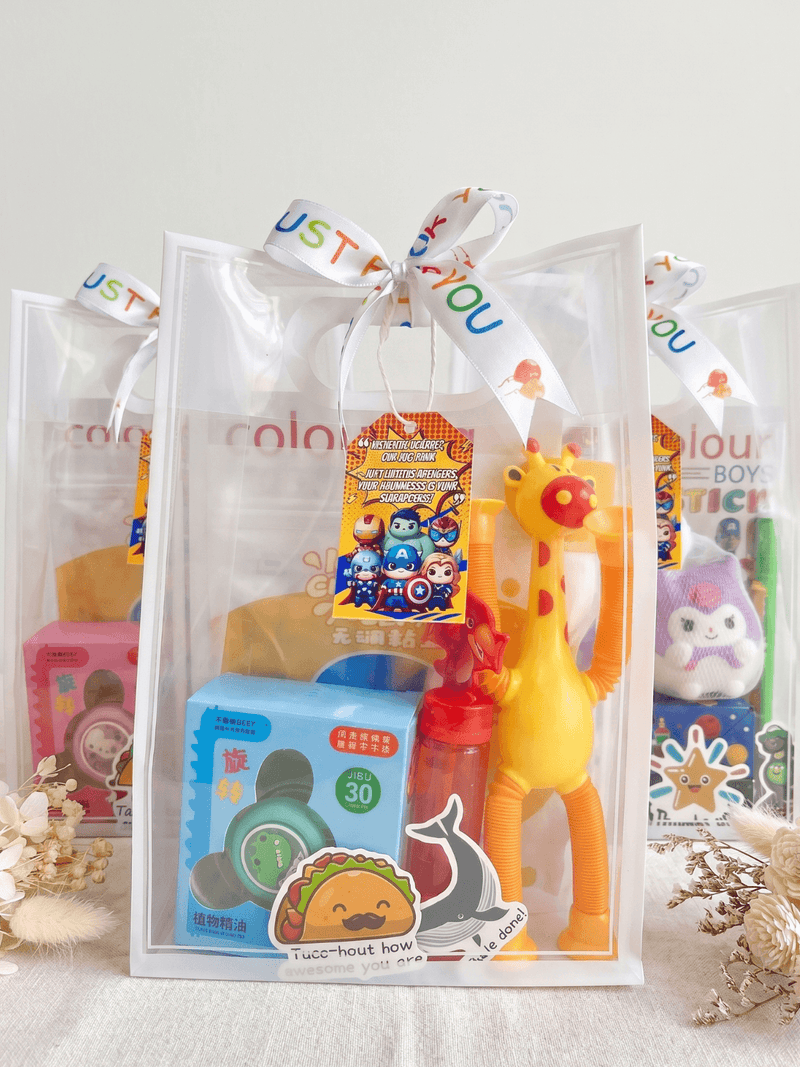 Customised corporate goodie bag party favors for children's event Singapore