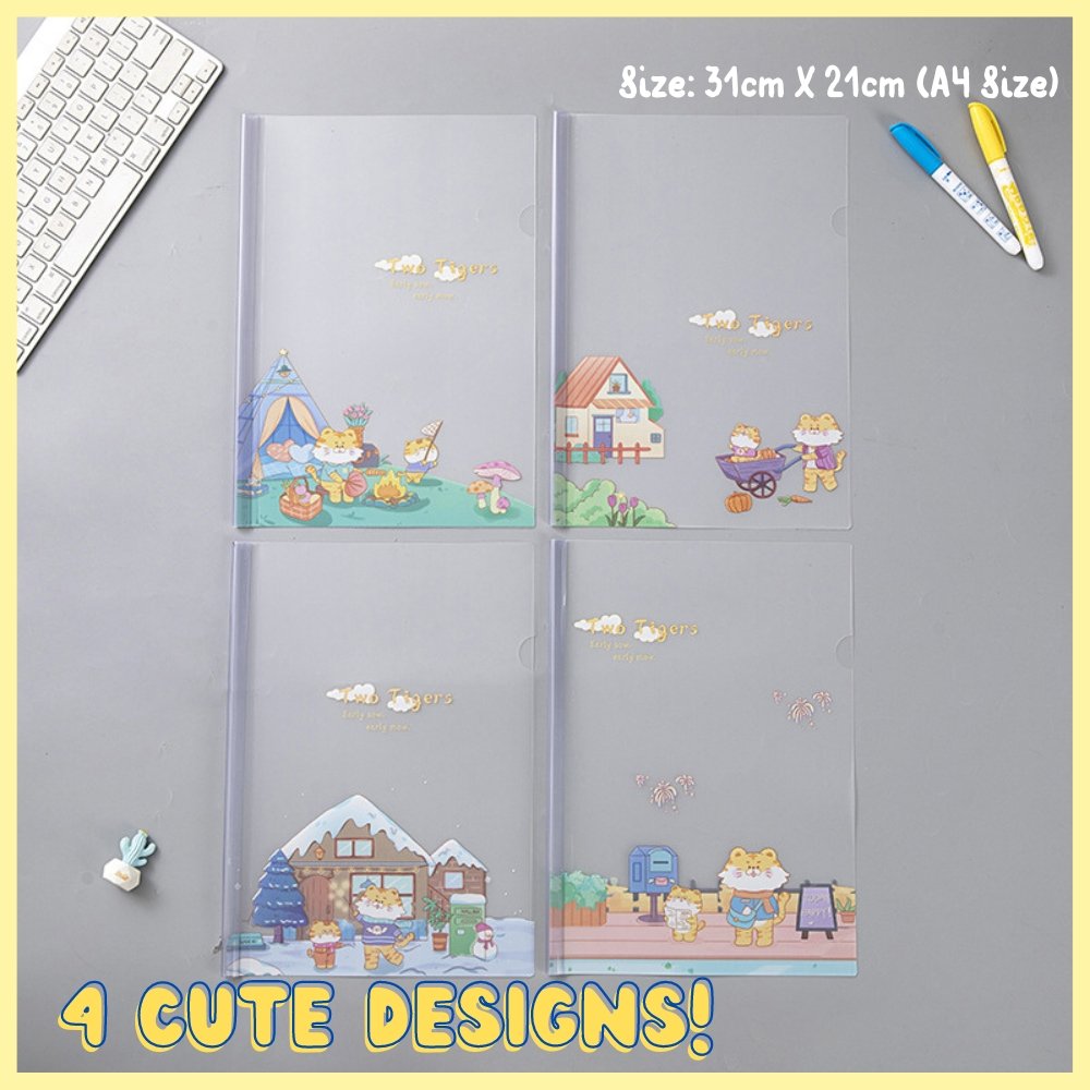 Cute Tiger A4 Clip File (Set of 12)