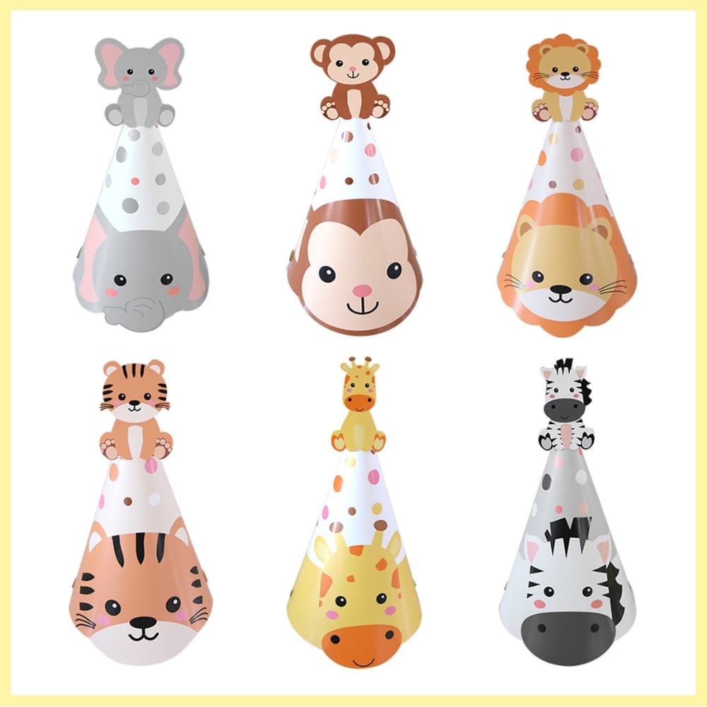 Jungle Time Party Hats (Set of 6)