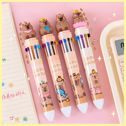 Cartoon 10-Color Click Pen