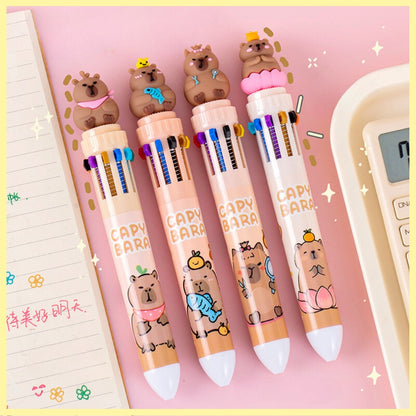 Cartoon 10-Color Click Pen