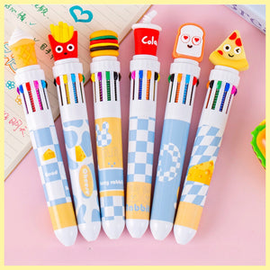 Cartoon 10-Color Click Pen