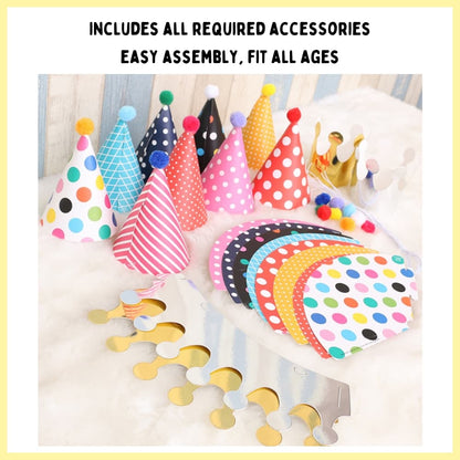 Pompom Crown Party Hats (Set of 11)
