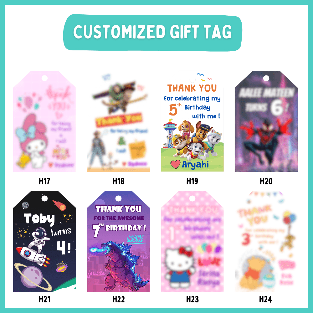 Customised thank you gift tags for kids&
