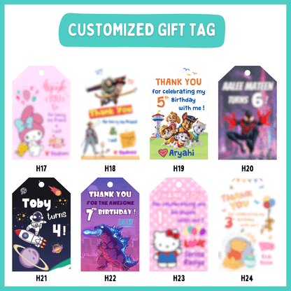 Customised thank you gift tags for kids&