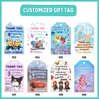 Customised gift tags for children&