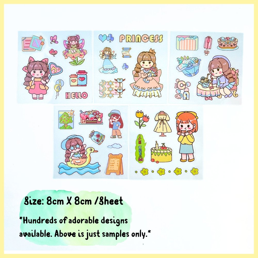 Girl Sticker Sheets (Set of 5)