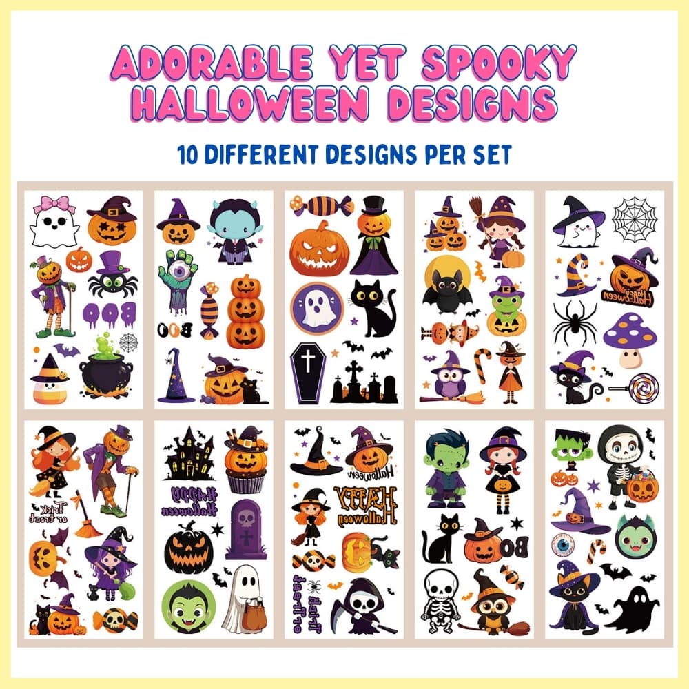 HALLOWEEN Temporary Tattoo Sticker (Set of 10)