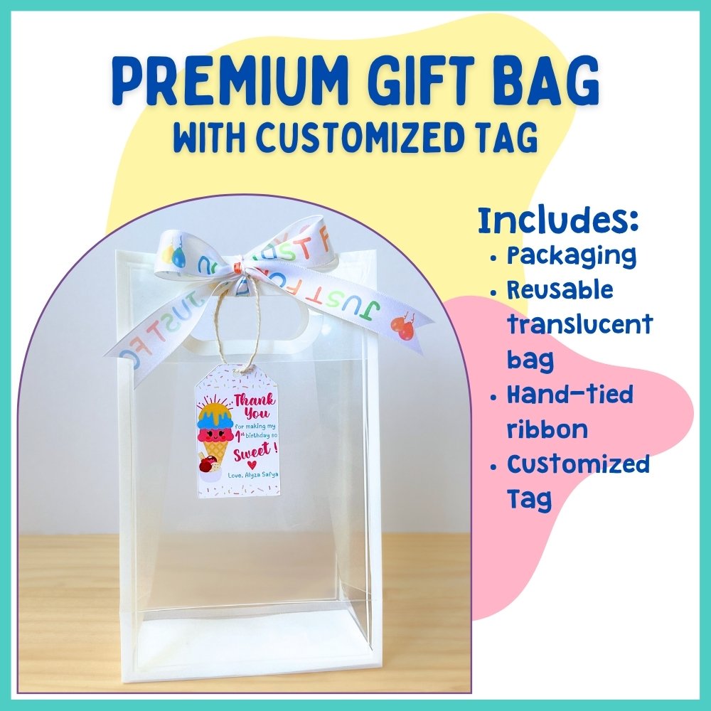 premium gift bag with tag