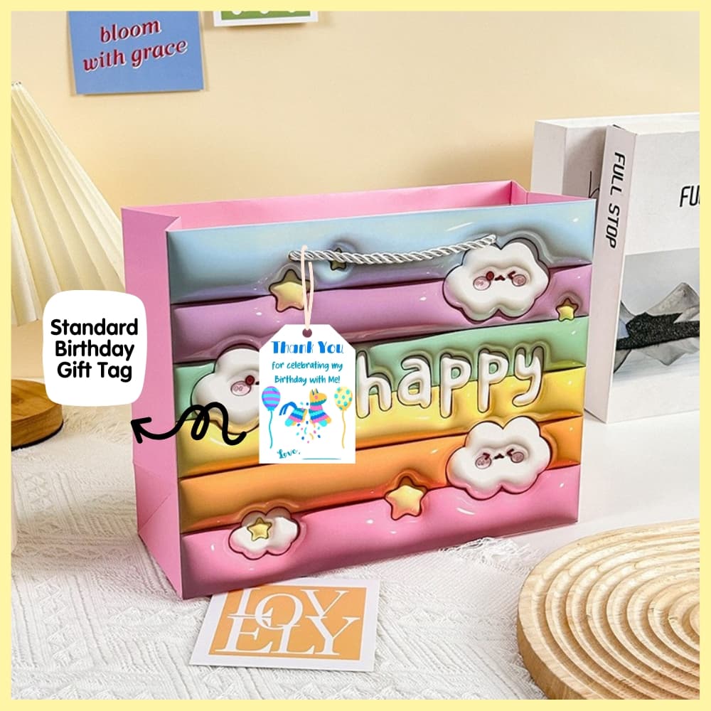 Stars &amp; Rainbow Paper Bag (with Gift Tag Options)