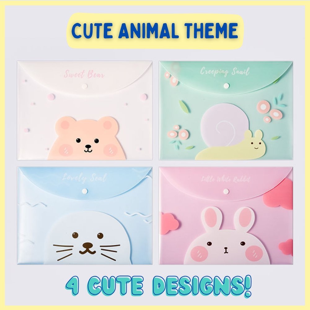 Adorable A4 Snap Button Folder (Set of 12)