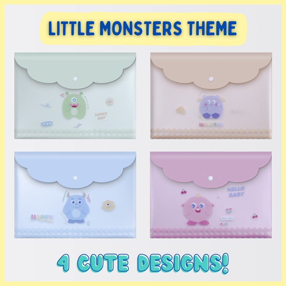 Adorable A4 Snap Button Folder (Set of 12)