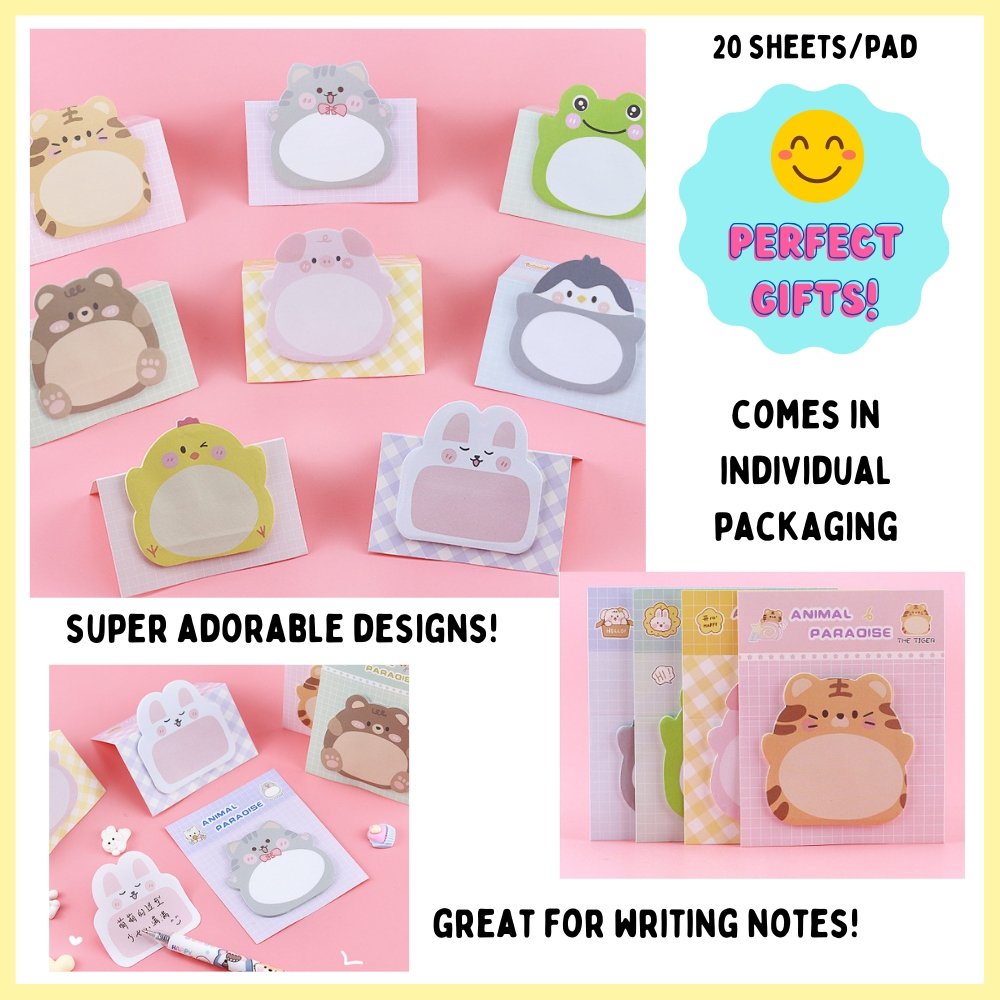 Fun Animal Note Pad Animal Post-It Sticky Notes Pad – Bash Party Store