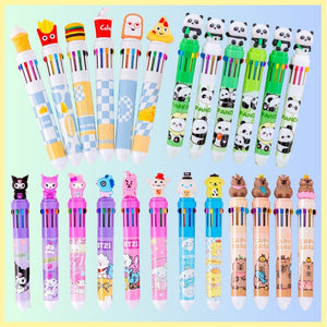 Cartoon 10-Color Click Pen