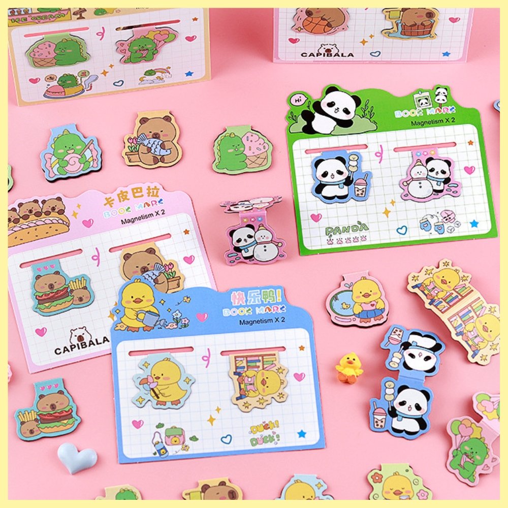 Cartoon Magnetic Bookmark (Set of 2)