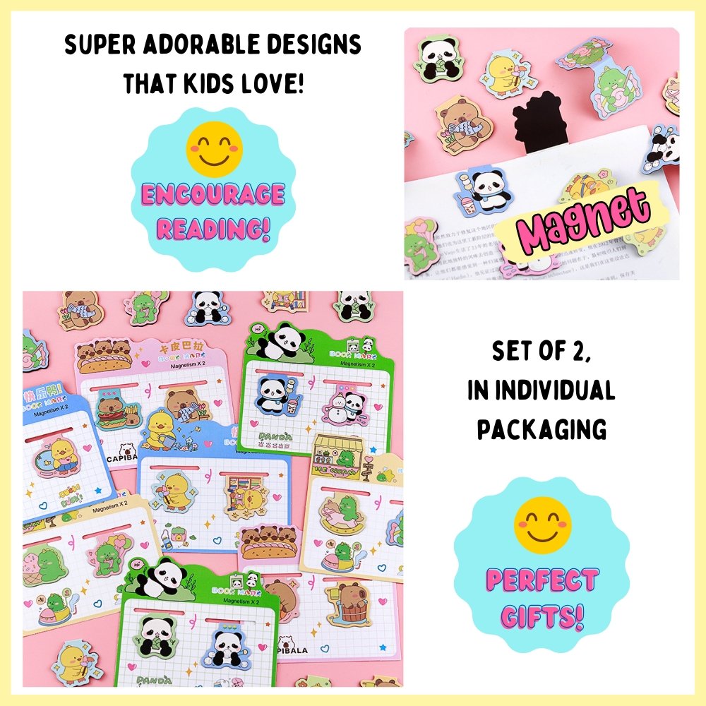 Cartoon Magnetic Bookmark (Set of 2)
