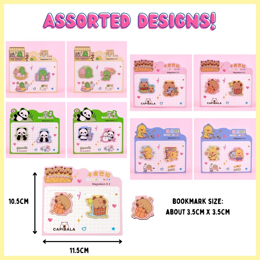 Cartoon Magnetic Bookmark (Set of 2)