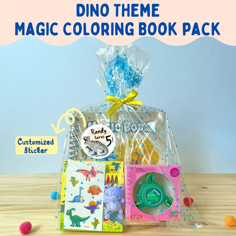 Dinosaur Theme Magic Water Colouring Book Goodie Bag – Bash Party Store