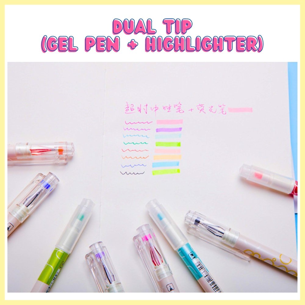 Dual Tip Gel Pen Highlighter