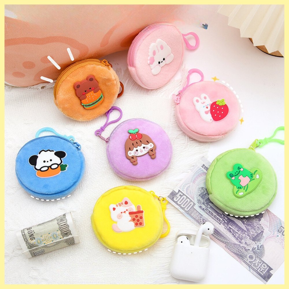 Fluffy Coin Pouch Keychain