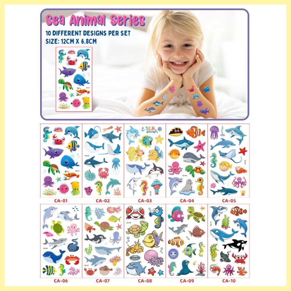 Temporary Tattoo Sticker (Set of 10)