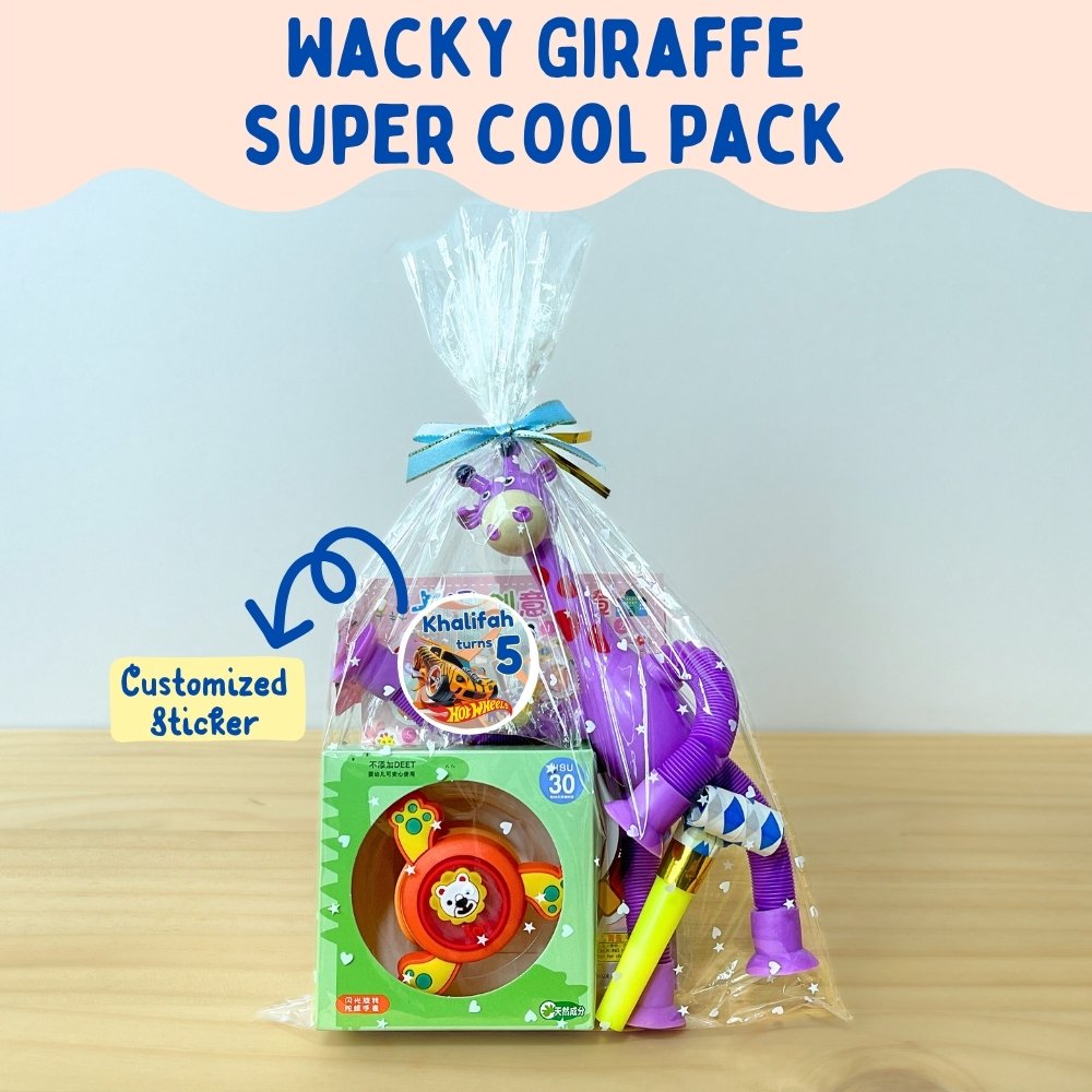 wacky fidget giraffe super cool pack with customized sticker